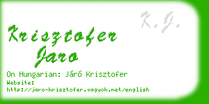 krisztofer jaro business card