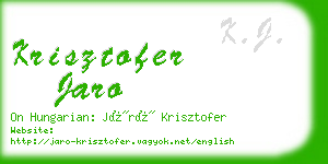 krisztofer jaro business card